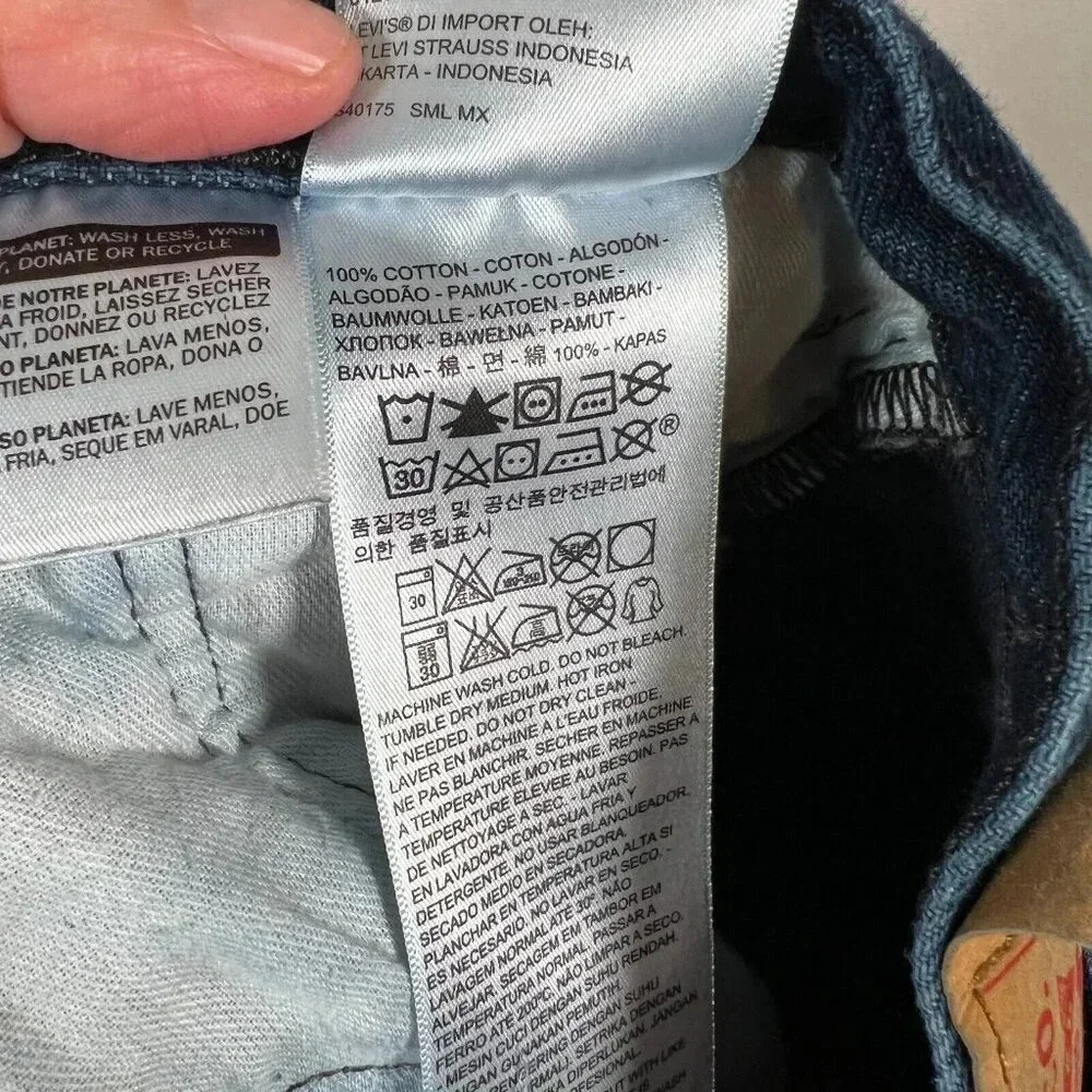 Levi's 501 Jeans Mens Size 44x32 Actual 41x30 White Cone Denim Dark Wash Blue